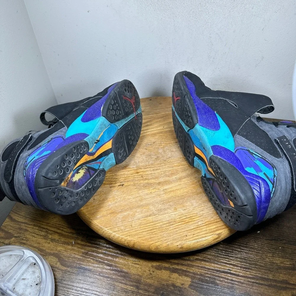 Nike Air Jordan 8 Retro Aqua 2015 Mens Black Concord Blue 305381-025 Size 10